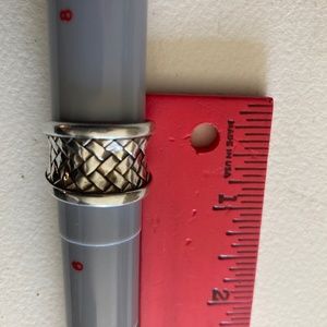 Vintage Thailand Silver Woven Pattern Band Ring